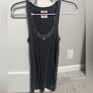 Hollister Charcoal Embellished Tank Top
